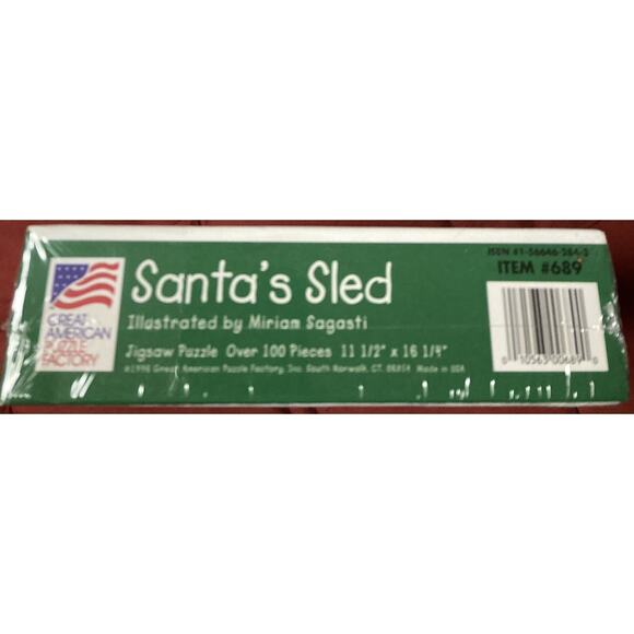 Vtg 1996 Great American Puzzle Factory Santa’s Sled Jigsaw 100 Pieces NOS - Picture 4 of 4